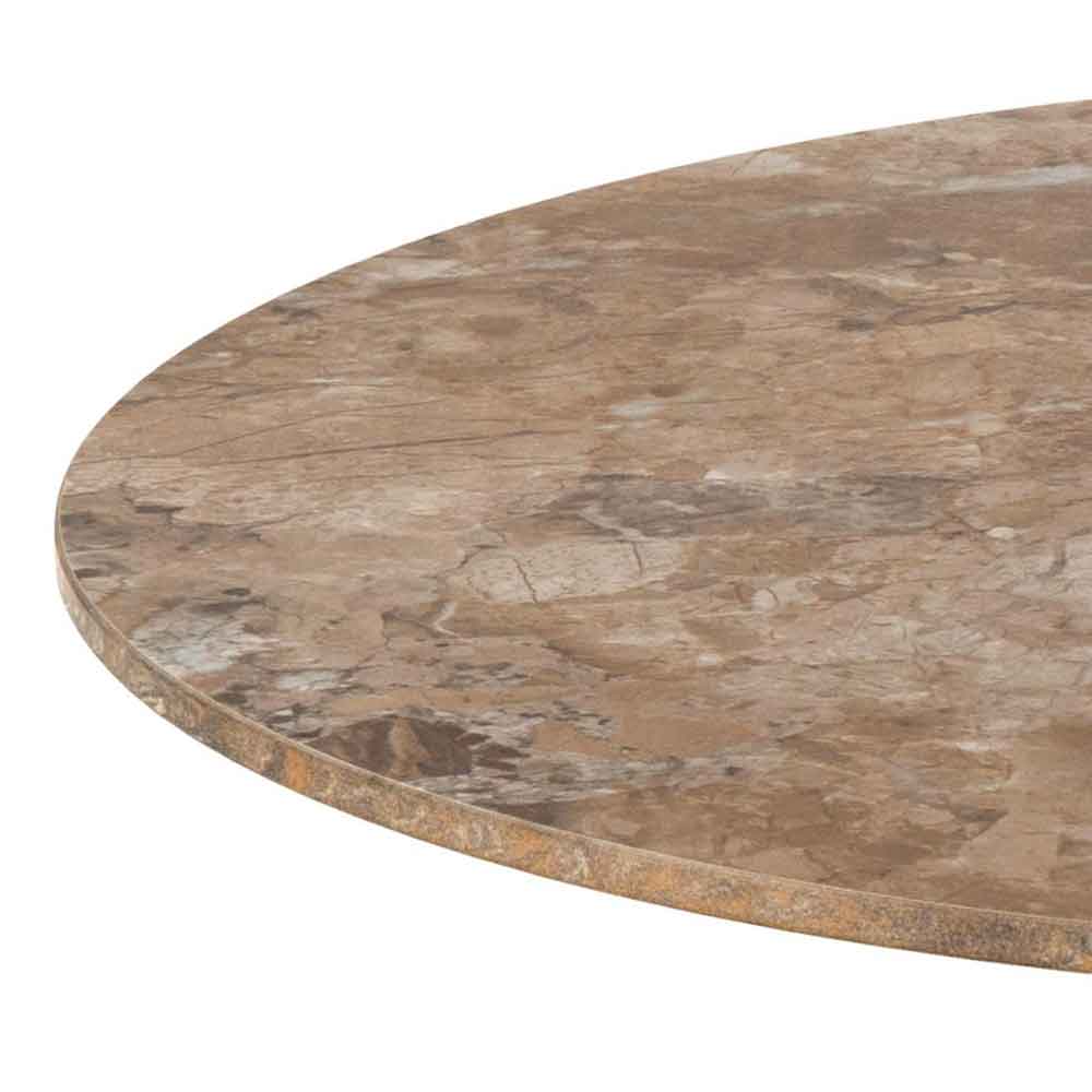 Macon Ceramic Round Coffee Table With Steel Base - Aberta Brown