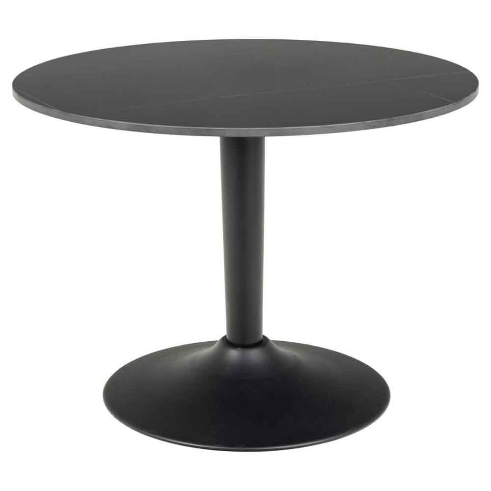 Macon Ceramic Round Coffee Table With Steel Base - Grantham Black