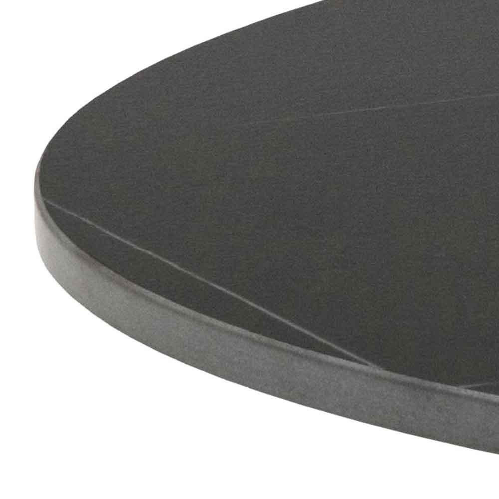 Macon Ceramic Round Coffee Table With Steel Base - Grantham Black