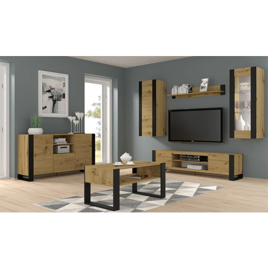 Macon Wooden Coffee Table Rectangular In Artisan Oak