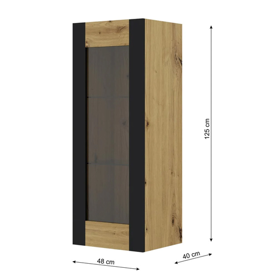 Macon Wooden Display Cabinet Wall 1 Door In Artisan Oak
