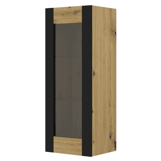 Product photograph of Macon Wooden Display Cabinet Wall 1 Door In Artisan Oak from Furniture in Fashion
