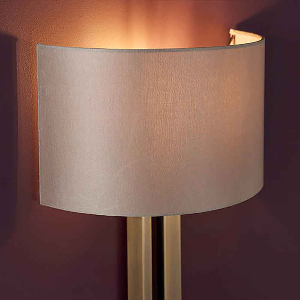 Macon Fabric Wall Light In Antique Brass