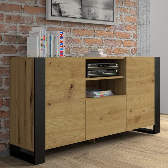 Read more about Macon wooden sideboard with 3 doors in artisan oak