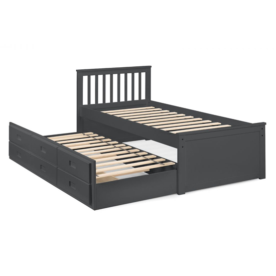 Macon Single Bed With Underbed And Drawers In Anthracite Furniture in