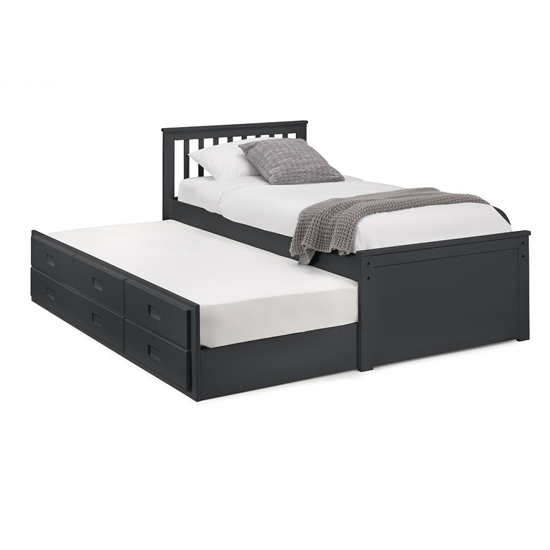 Macon Single Bed With Underbed And Drawers In Anthracite Furniture in