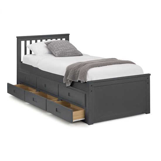 Macon Single Bed With Underbed And Drawers In Anthracite Furniture in
