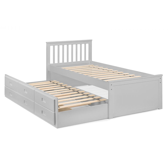 Macon Single Bed With Underbed And Drawers In Dove Grey