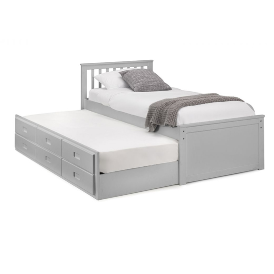 Macon Single Bed With Underbed And Drawers In Dove Grey Furniture in