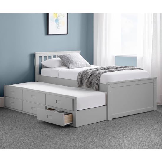 Read more about Macon single bed with underbed and drawers in dove grey