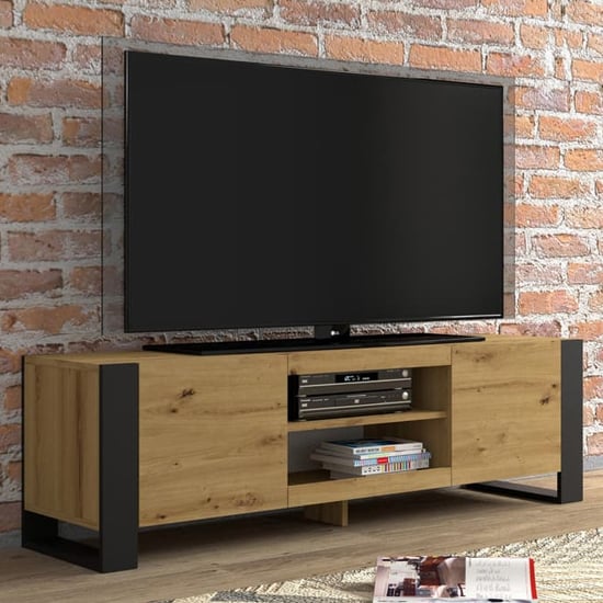Read more about Macon wooden tv stand with 2 doors small in artisan oak