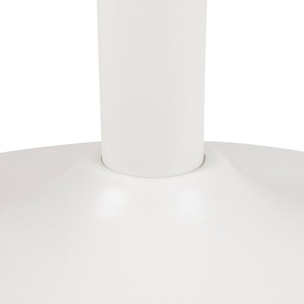 Macon White Unico Rough Ceramic Coffee Table with Steel Trumpet Base