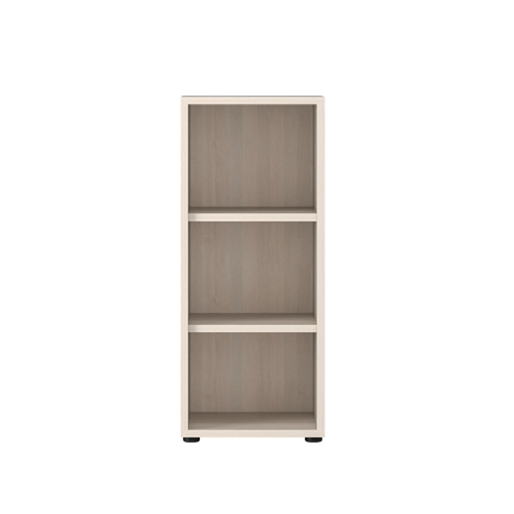 Macon Wooden Bookcase Narrow With 3 Shelves In Warm Mapple