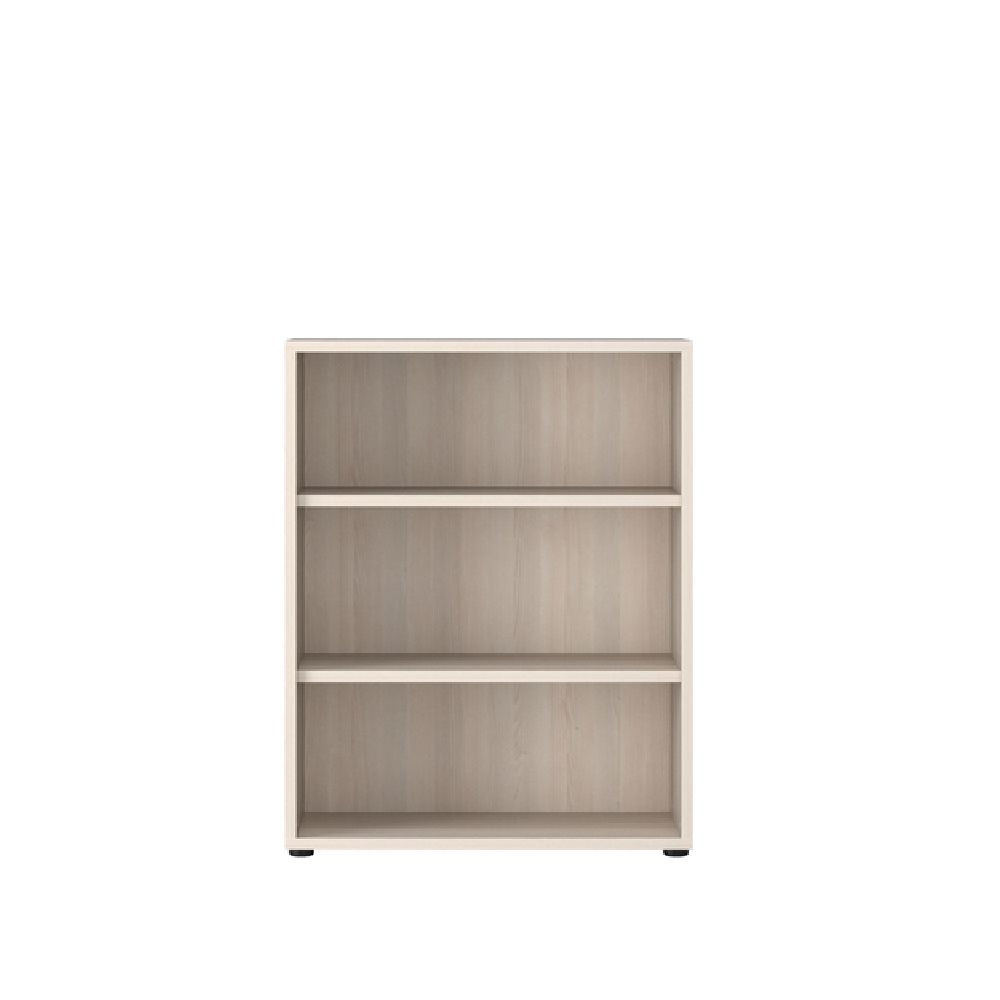 Macon Wooden Bookcase Wide With 3 Shelves In Warm Mapple