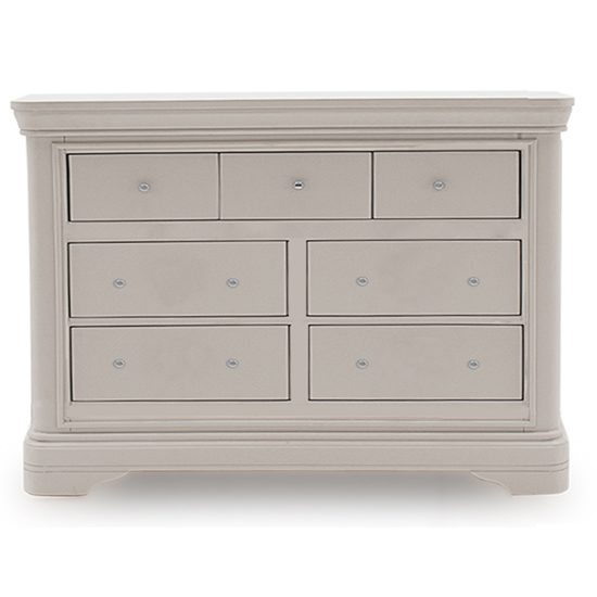 Product photograph of Macon Wooden Chest Of 7 Drawers In Taupe from Furniture in Fashion