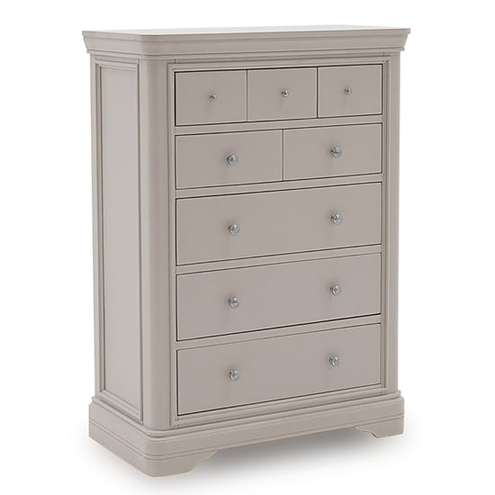 Product photograph of Macon Wooden Chest Of 8 Drawers In Taupe from Furniture in Fashion