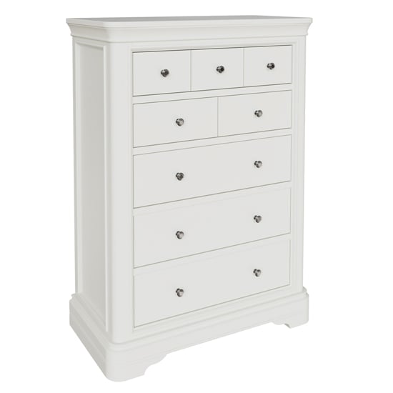 Product photograph of Macon Wooden Chest Of 8 Drawers In White from Furniture in Fashion