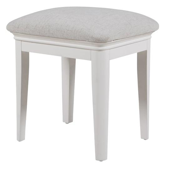 Product photograph of Macon Wooden Dressing Stool In White from Furniture in Fashion
