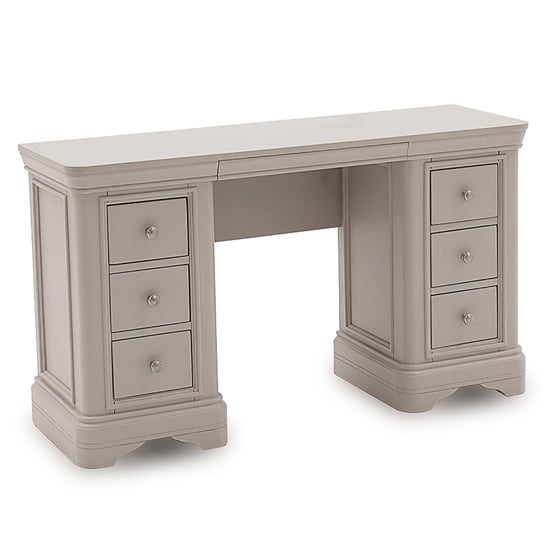 Product photograph of Macon Wooden Dressing Table With 6 Drawers In Taupe from Furniture in Fashion