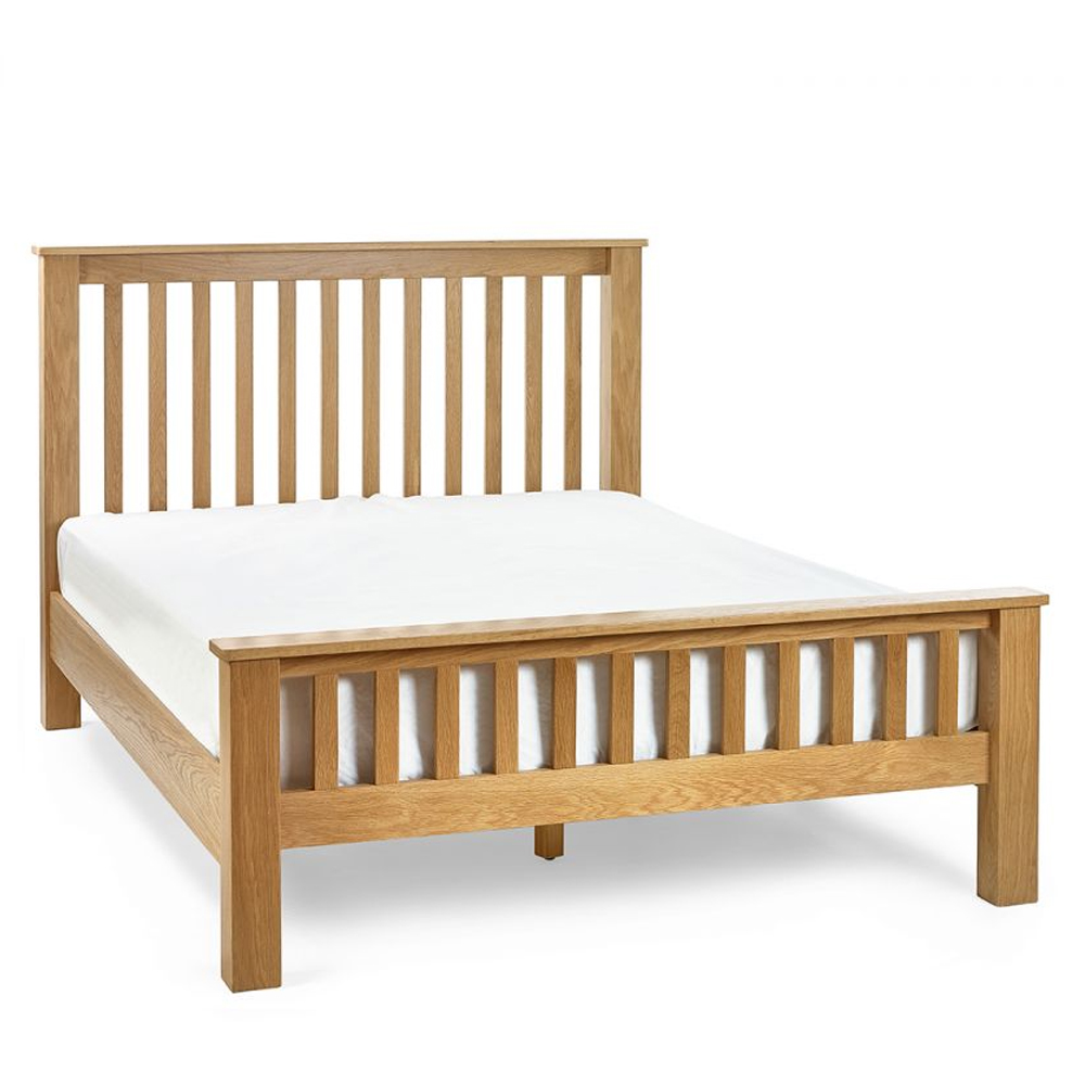 Macon Wooden High Foot End Double Bed In Oak