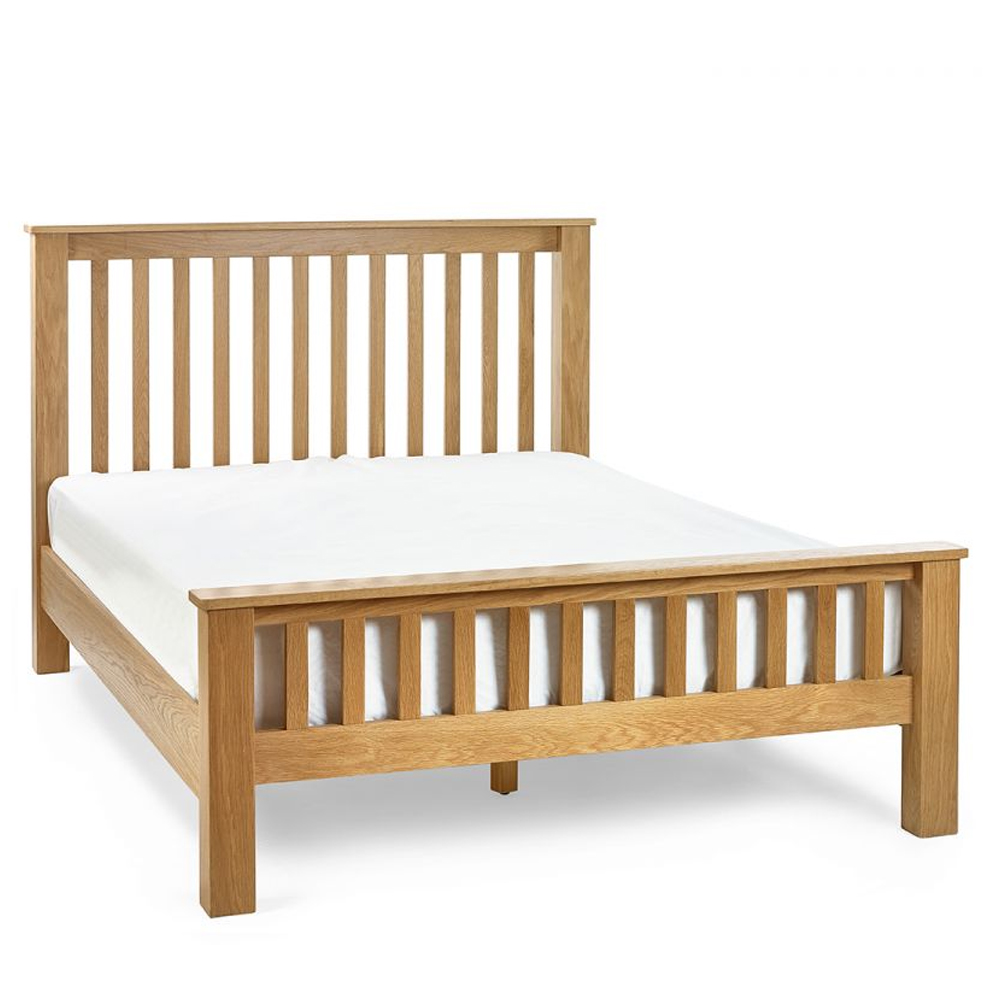 Macon Wooden High Foot End King Size Bed In Oak