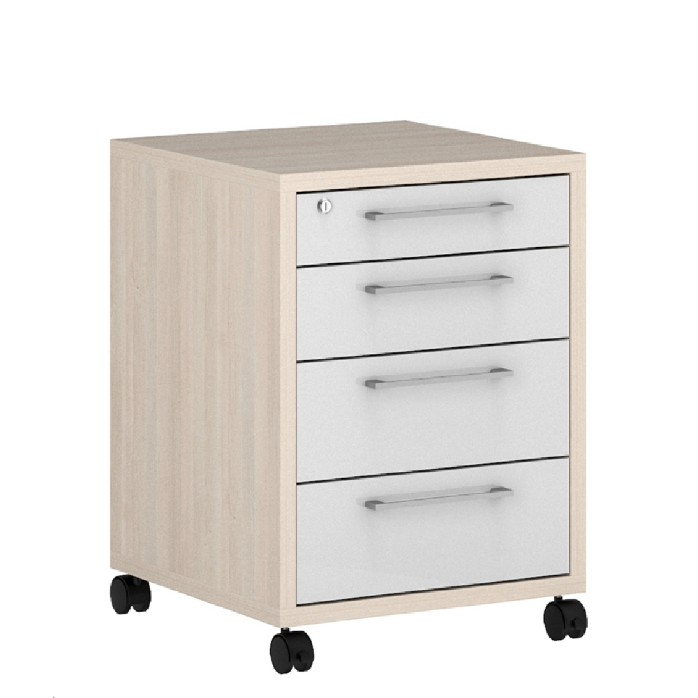 Macon Wooden Office Mobile Pedestal In Warm Mapple