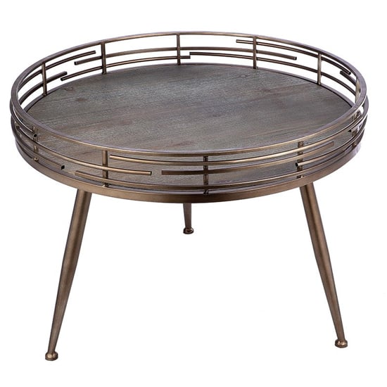 Read more about Macon wooden side table large in grey and silver