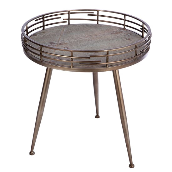 Read more about Macon wooden side table small in grey and silver