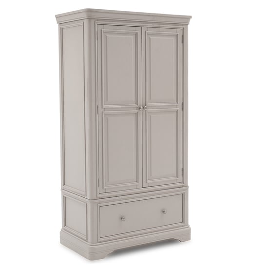 Product photograph of Macon Wooden Wardrobe With 2 Doors In Taupe from Furniture in Fashion