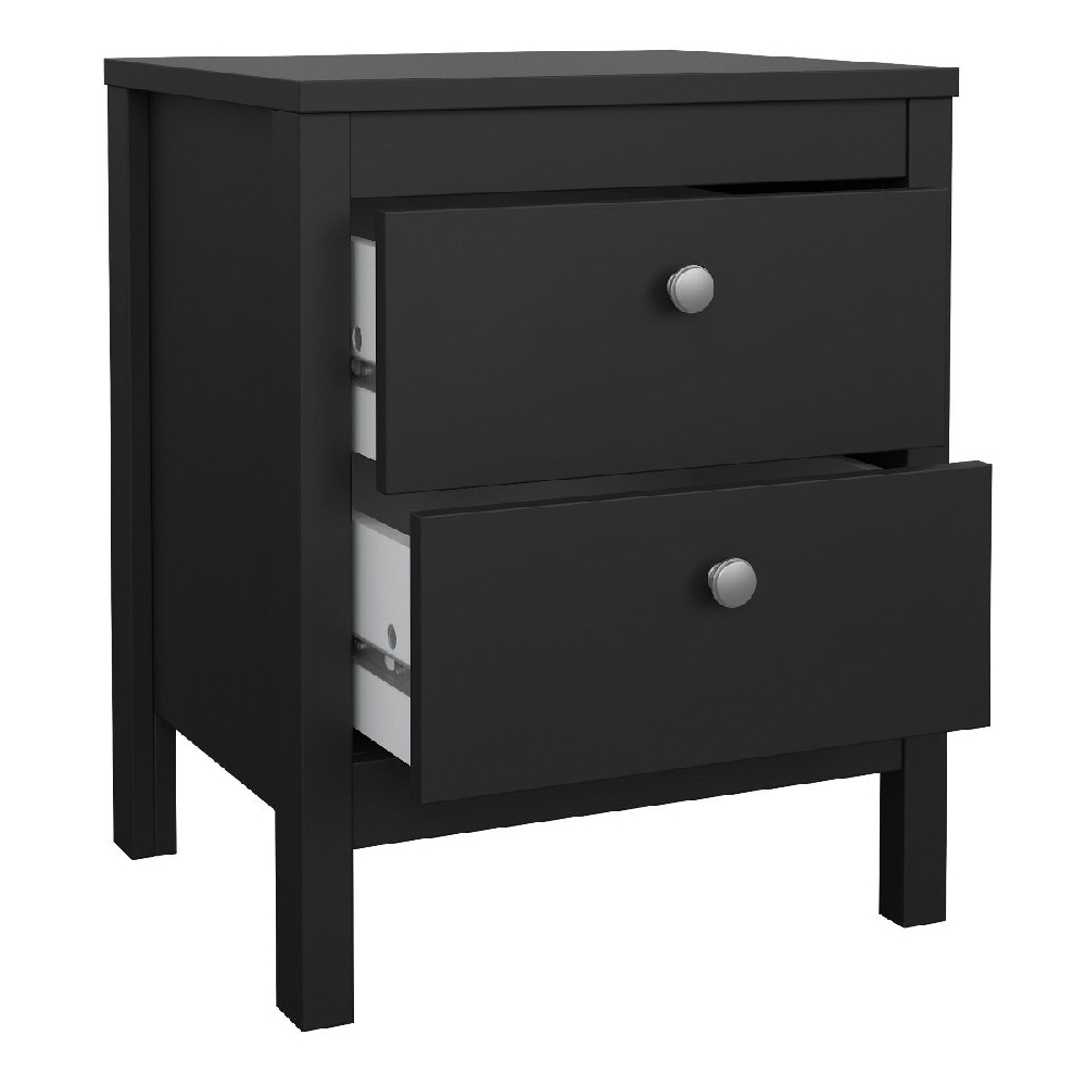 Macron Wooden Bedroom Set With 2 Door Wardrobe In Black