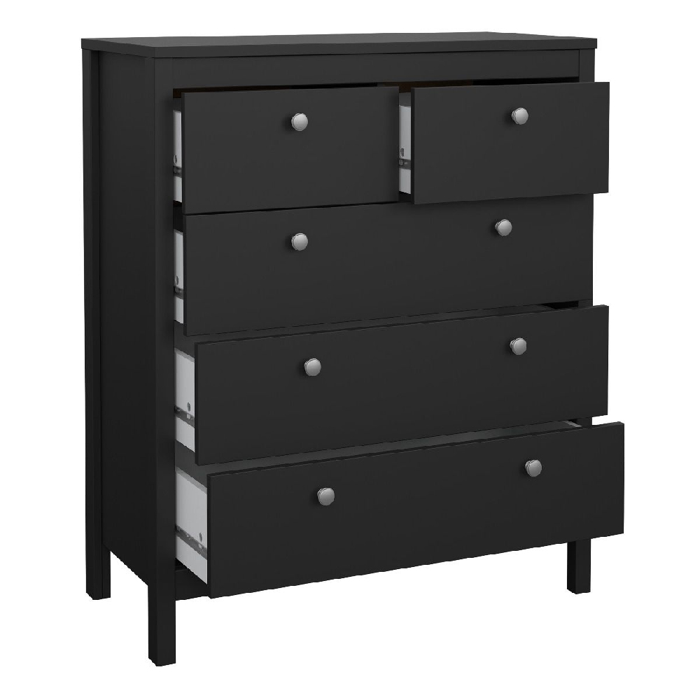 Macron Wooden Bedroom Set With 2 Door Wardrobe In Black