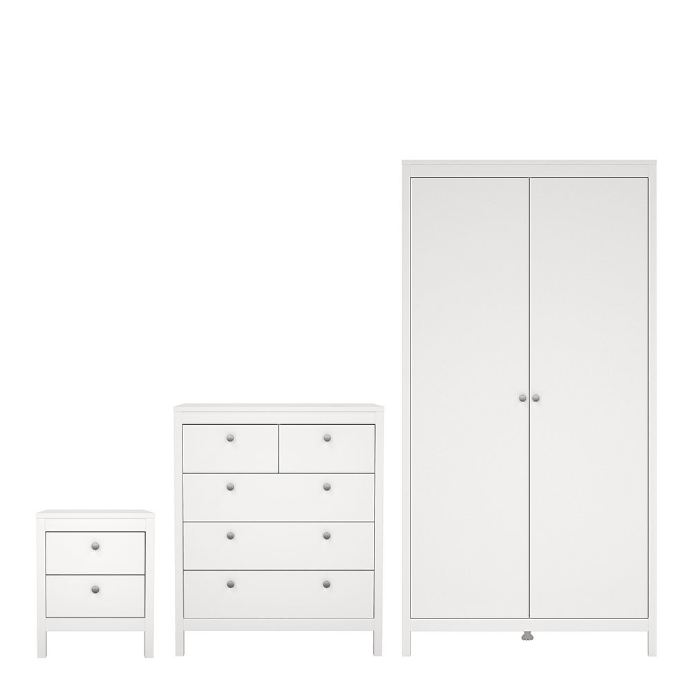 Read more about Macron wooden bedroom set with 2 door wardrobe in white