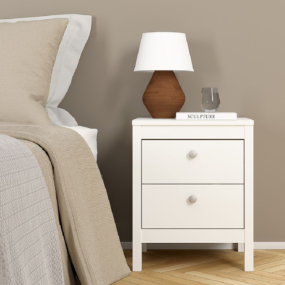 Macron Wooden Bedroom Set With 3 Door Wardrobe In White
