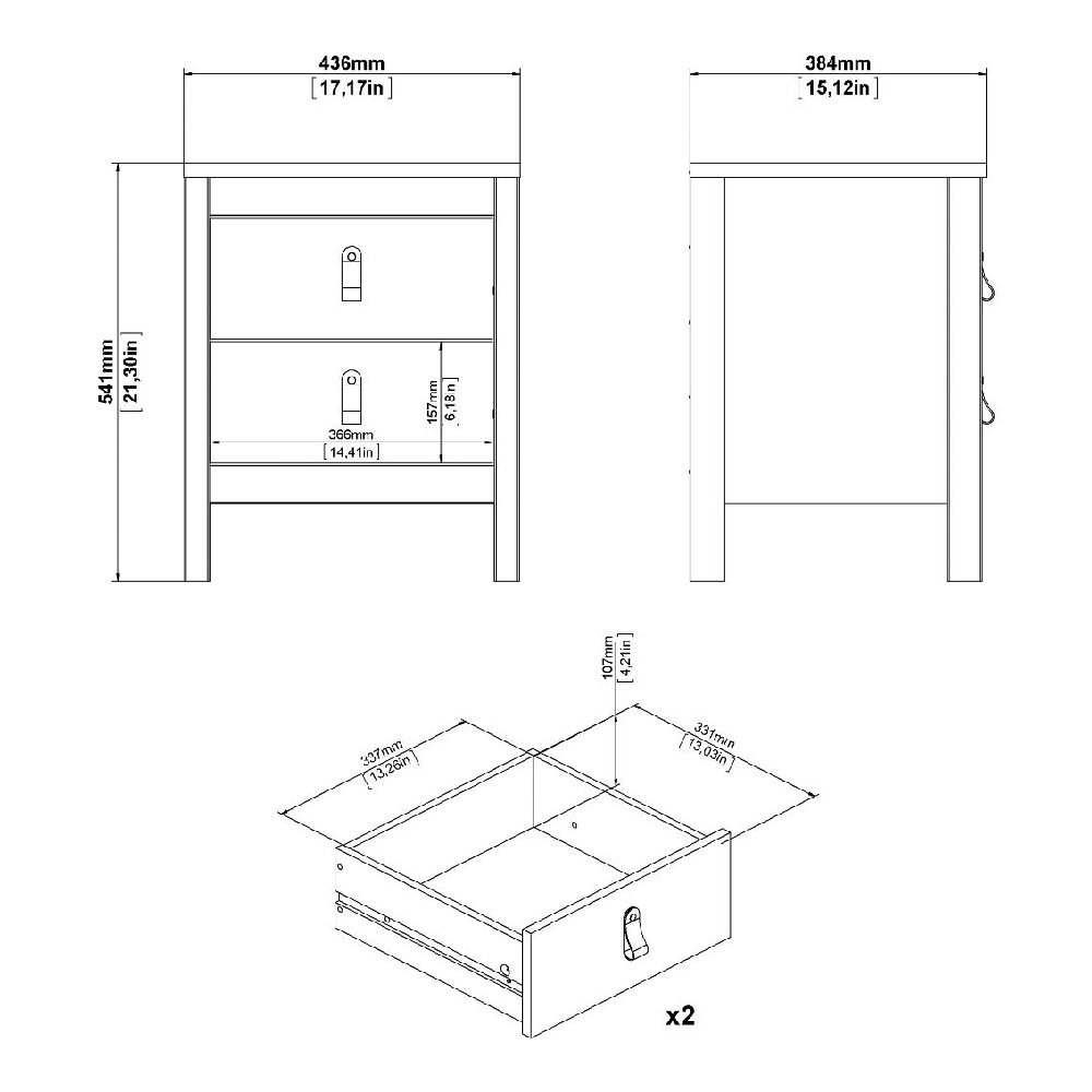 Macron Wooden Bedroom Set With 3 Door Wardrobe In White