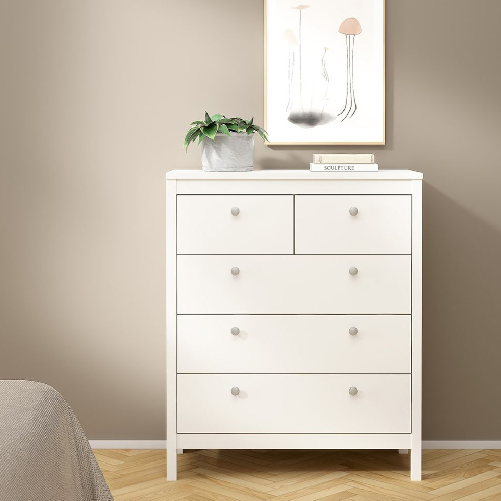Macron Wooden Bedroom Set With 3 Door Wardrobe In White