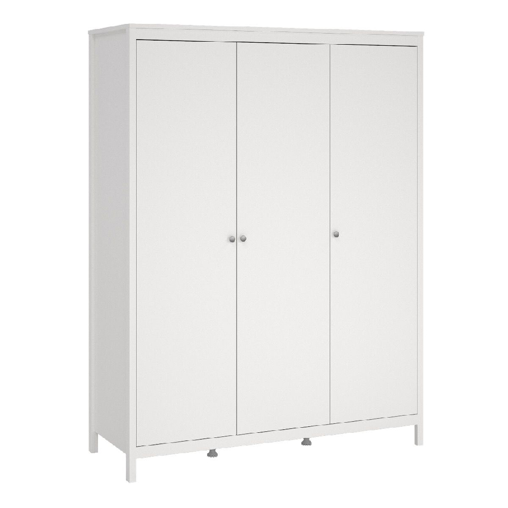 Macron Wooden Bedroom Set With 3 Door Wardrobe In White