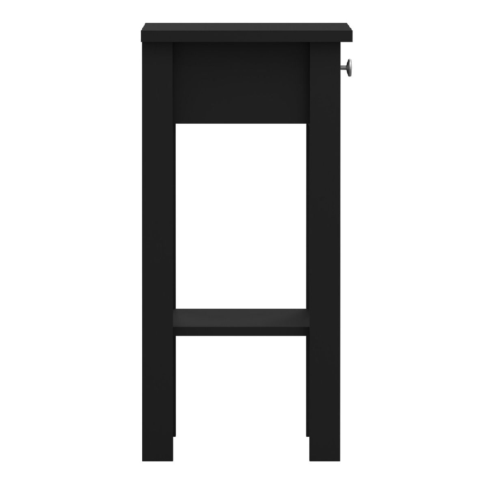 Macron Wooden Bedside Cabinet With 1 Drawer In Matt Black