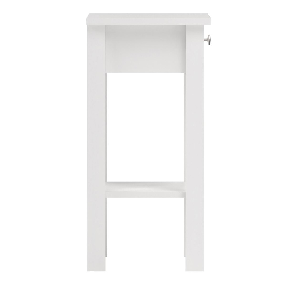 Macron Wooden Bedside Cabinet With 1 Drawer In White