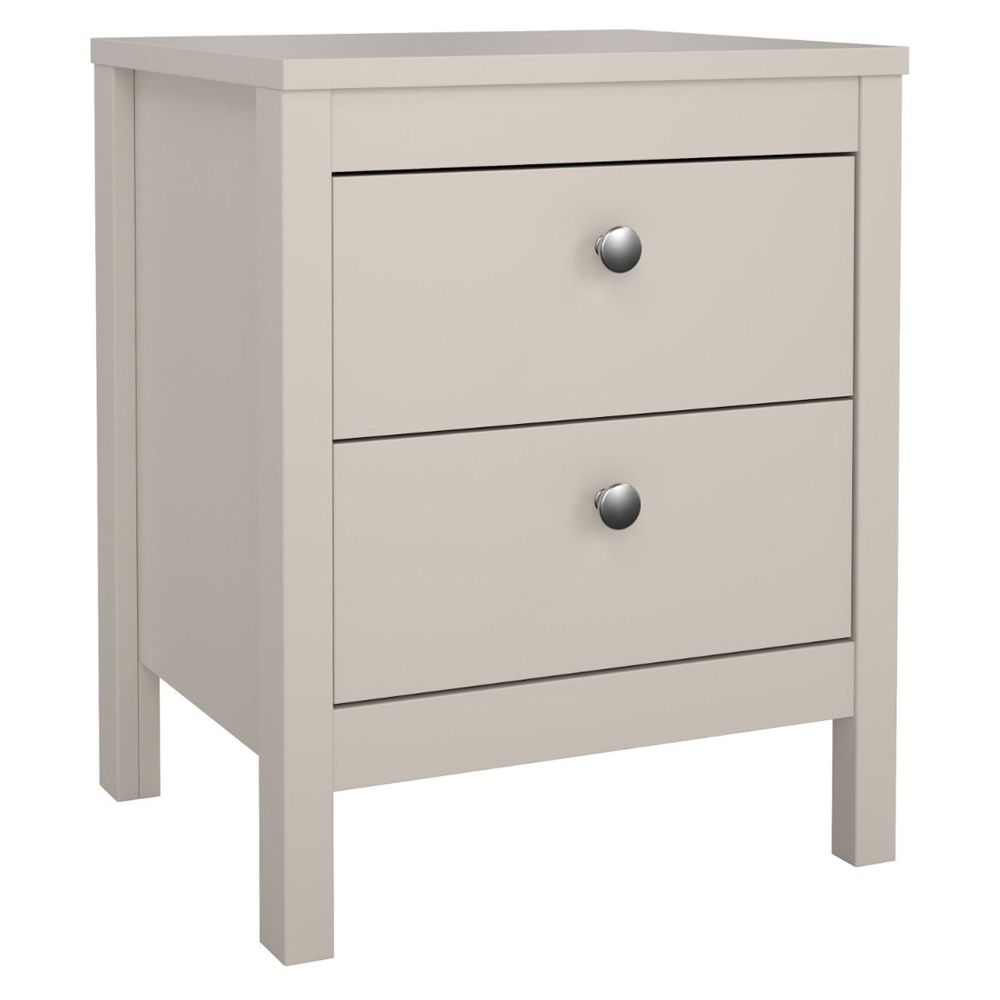 Macron Wooden Bedside Cabinet With 2 Drawers In Cashmere