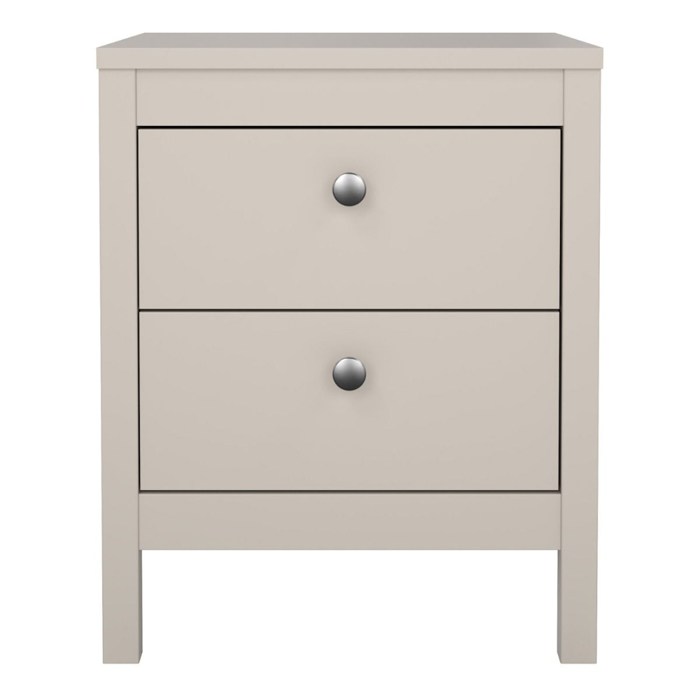 Macron Wooden Bedside Cabinet With 2 Drawers In Cashmere