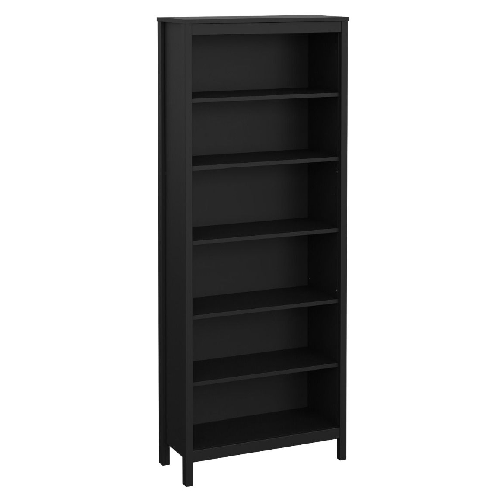 Macron Wooden Bookcase With 5 Shelves In Black