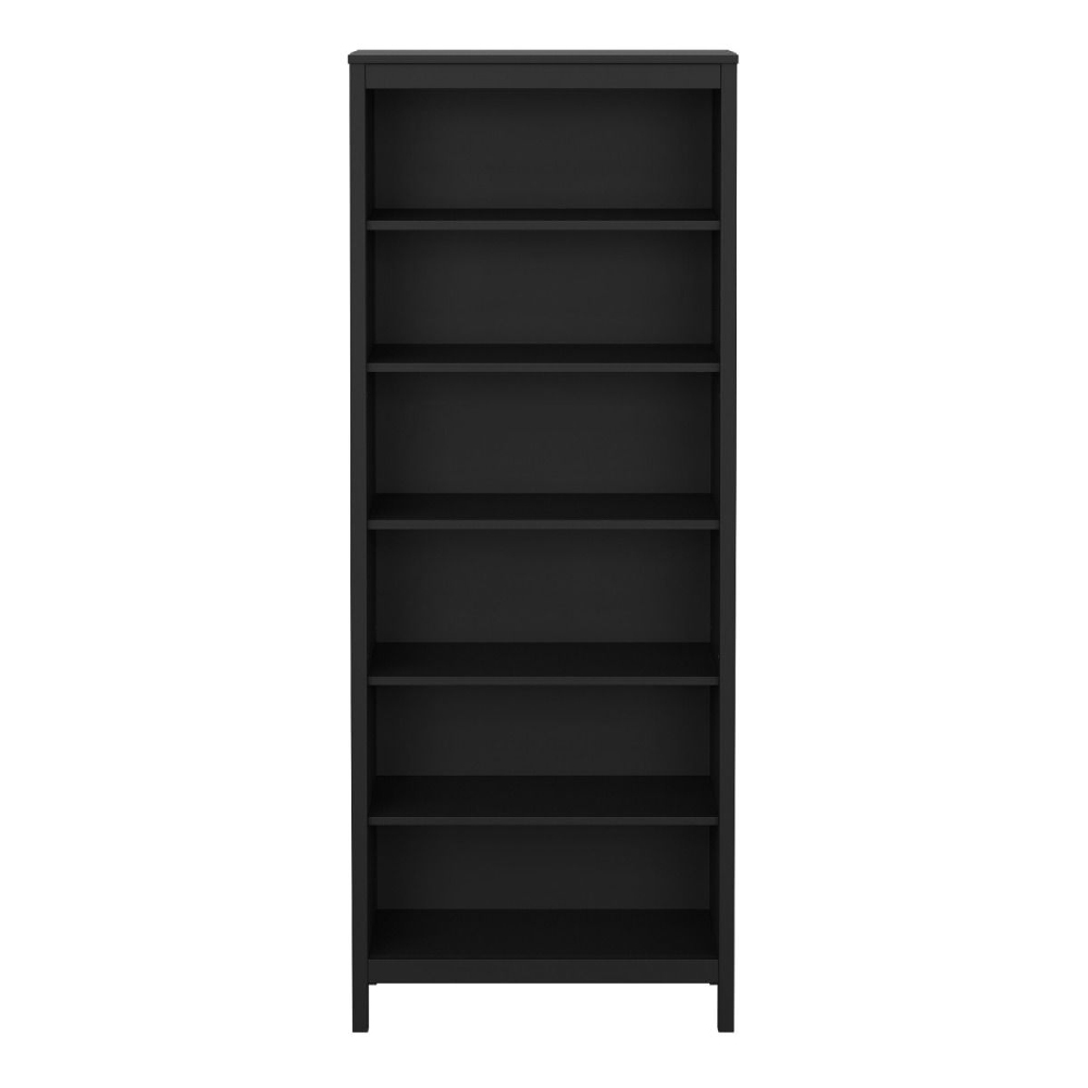 Macron Wooden Bookcase With 5 Shelves In Black