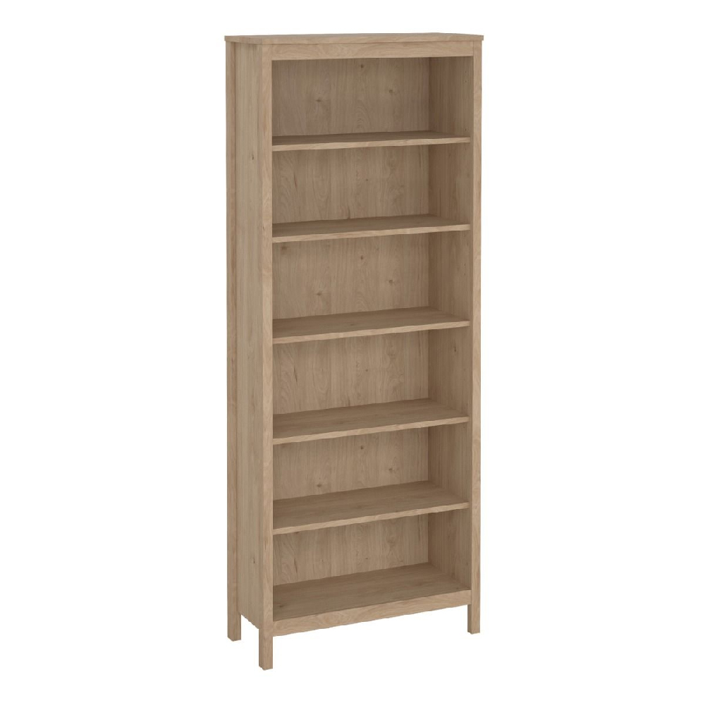 Macron Wooden Bookcase With 5 Shelves In Oak