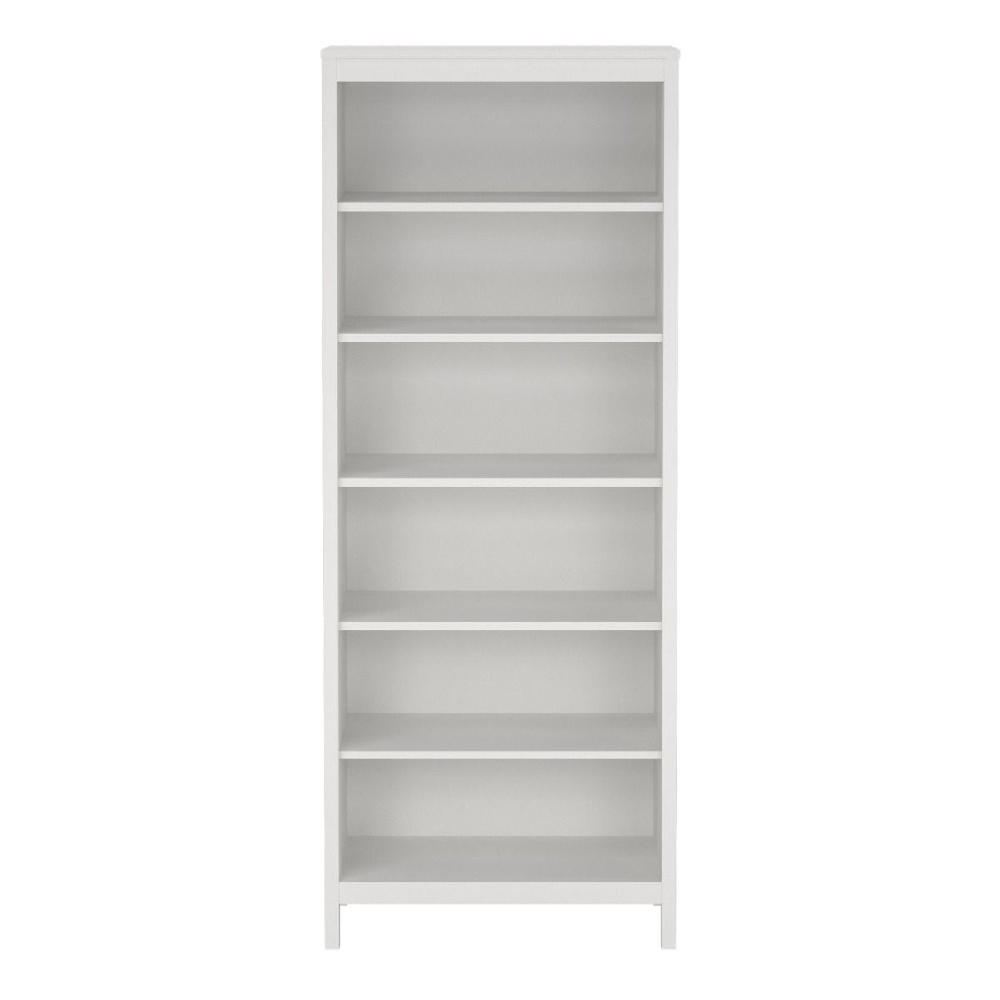 Macron Wooden Bookcase With 5 Shelves In White