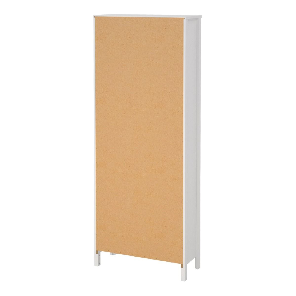 Macron Wooden Bookcase With 5 Shelves In White