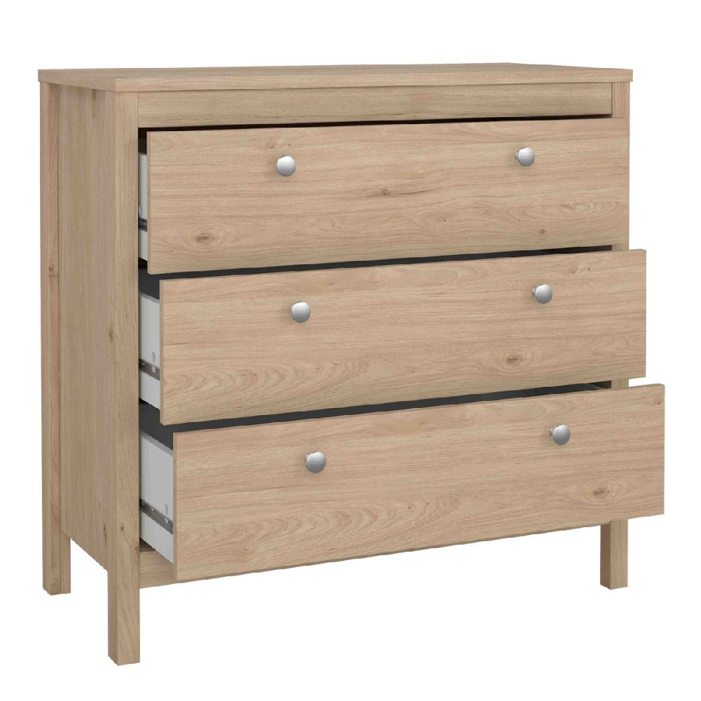 Macron Wooden Chest Of 3 Drawers In Oak