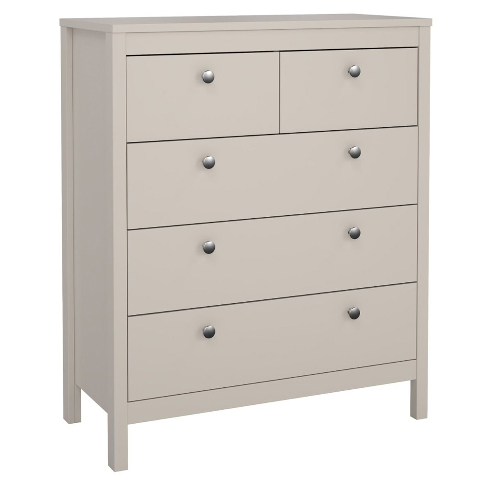 Macron Wooden Chest Of 5 Drawers In Cashmere