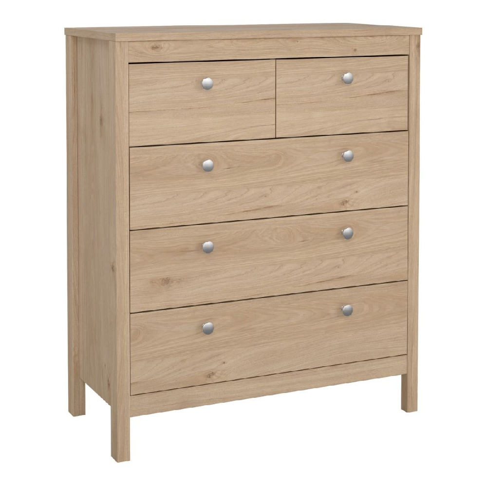 Macron Wooden Chest Of 5 Drawers In Oak