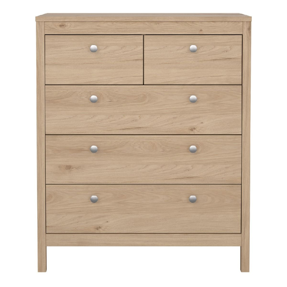 Macron Wooden Chest Of 5 Drawers In Oak