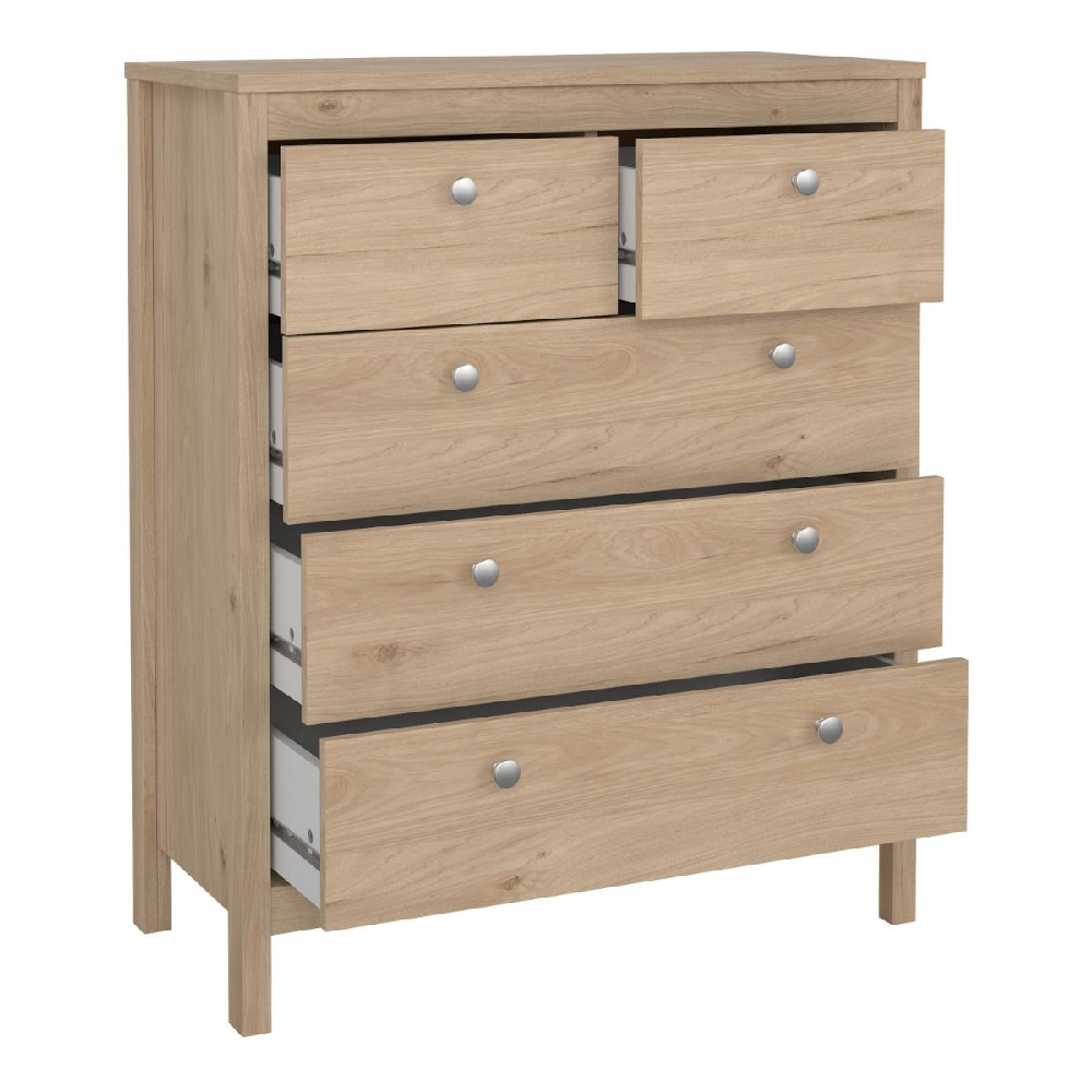 Macron Wooden Chest Of 5 Drawers In Oak